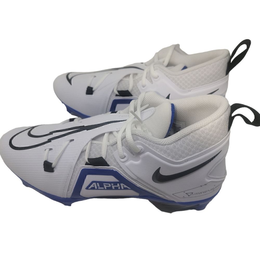 Nike Alpha Menace Pro 3 Football Cleats White/Black/Blue CT6649-101 Men’s 11.5